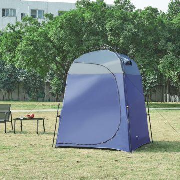 Pop-Up Duschzelt Ayas 150x150x200 cm Blau/Grau [pro.tec]