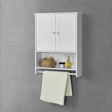 Badezimmerschrank Steyr 65x49x15 cm mit Handtuchhalter MDF versch. Farben en.casa