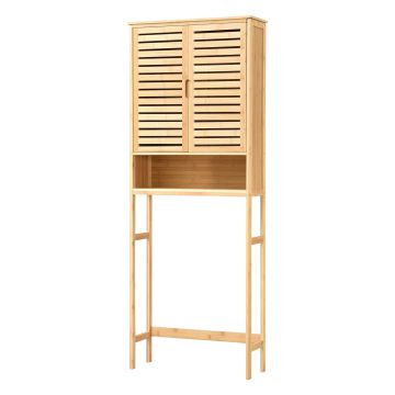 Toilettenschrank Geta 170 x 66 x 23 cm Bambus [en.casa]