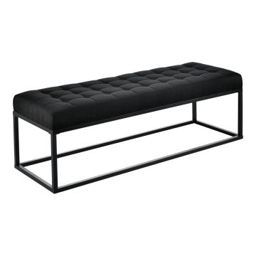 Polsterbank Salta Metall 120x40x38 cm Schwarz [pro.tec]