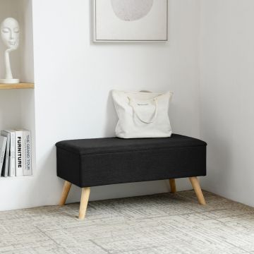 Sitztruhe Salford 79x39,5x39,5 cm Schwarz [en.casa]