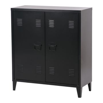 Metallschrank Oripää 90x80x33 cm Schwarz [en.casa]