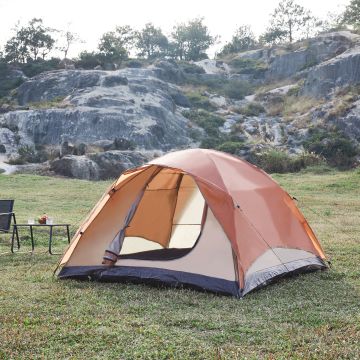 Campingzelt für 2 Personen in Rostbraun [pro.tec]