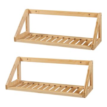 Wandregalset Gjerdrum 2er Set 43x15x15cm Bambus [en.casa]