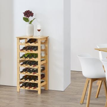 Weinregal Äänekoski 94x47x29 cm Bambus Natur [en.casa] 