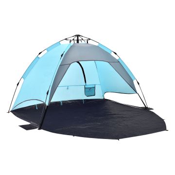 Strandmuschel Mullsjö Pop Up Strandzelt 215x135x140cm Hellblau [pro.tec]