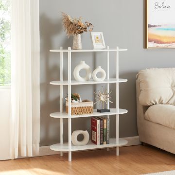 Bücherregal Øvre 108x80x30 cm 4 Ablagen Weiß [en.casa]