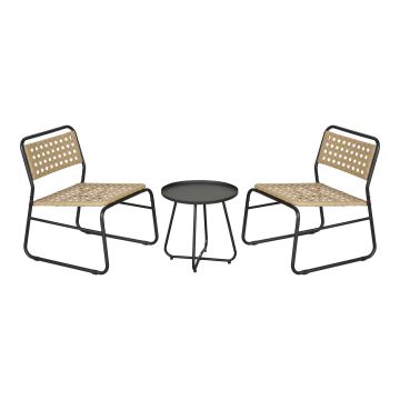 Bistroset Brienza 3-tlg. Polyrattan [casa.pro]