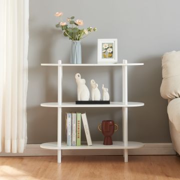 Bücherregal Øvre 76,5x80x30 cm 3 Ablagen Weiß [en.casa]