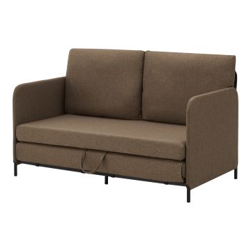 Schlafsofa Soini mit Liegefunktion Braun [en.casa]