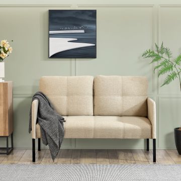 Sofa Reichling 2-Sitzer Beige [en.casa]