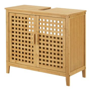 Waschbeckenunterschrank Ingmarsö Bambus 60x67x30cm [en.casa]