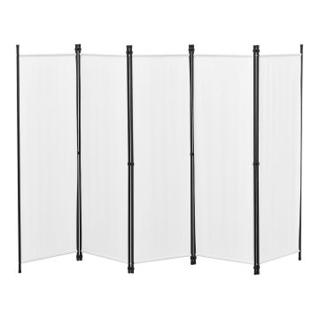 Raumteiler Huesca 5-teilig 250x171 cm Weiß en.casa