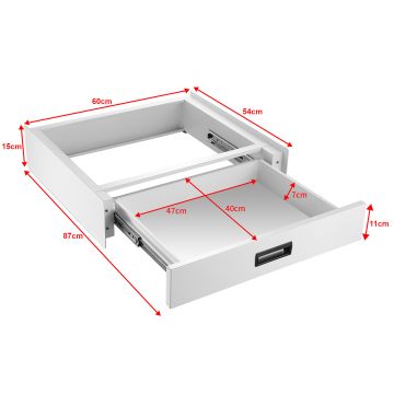 Verbindungsrahmen für Waschmaschine/Trockner mit Schublade [en.casa]