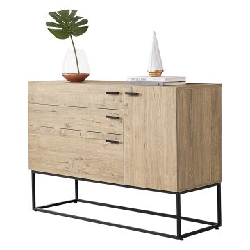 Sideboard Hylte 115x40x79cm Eicheoptik en.casa