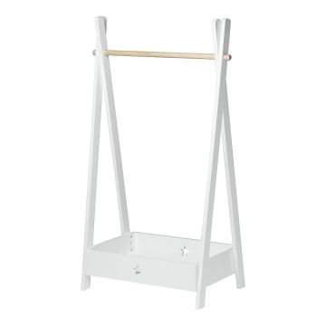 Kinder-Garderobe Laxe 126x73x43 cm Weiß/Natur [en.casa]