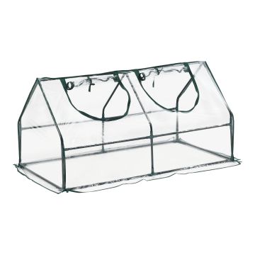 Mini Gewächshaus Laubach 120x60x60cm Transparent PVC Folie [en.casa]