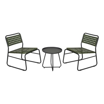 Bistroset Brienza 3-tlg. Polyrattan Grün [casa.pro]