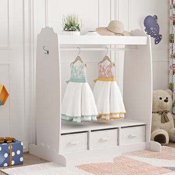 Kindergarderobe Moskenes 107x95x61 cm Weiß [en.casa]