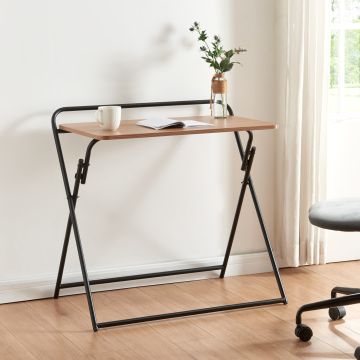 Klappbarer Schreibtisch Kvitsøy 85x50x80cm Schwarz/Eiche [en.casa]