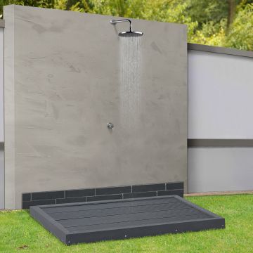 WPC Bodenplatte Nürtingen für Solardusche 101x63x5,5cm [en.casa]