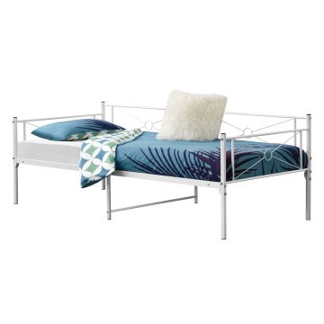 Metallbett Alvesta 90x200 cm Weiß en.casa