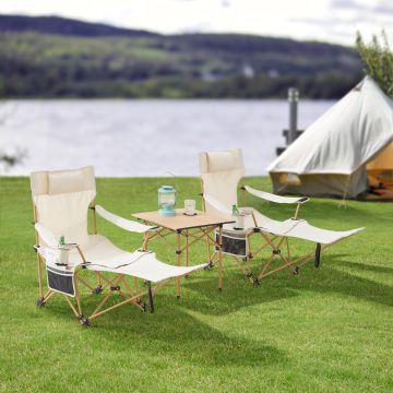 Campingmöbel Set Bellante 3-tlg. Klappbar Beige [casa.pro]