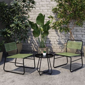 Bistroset Brienza 3-tlg. Polyrattan Grün [casa.pro]