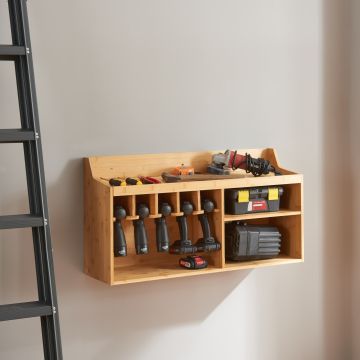 Werkzeug-Organizer Gjemnes 86x25x45 cm Bambus [en.casa]