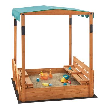 Sandkasten Pitsunda mit höhenverstellbarem Dach 145x118x118cm [en.casa]