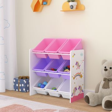 Kinderregal Muxía Einhorn-Motiv Weiß / Lila / Rosa [en.casa]