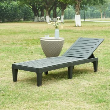 Sonnenliege Ateleta 172x58 cm Schwarz [casa.pro]