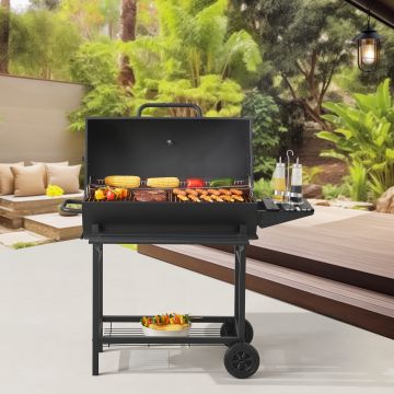 Grillwagen Armento 95x108x61cm Schwarz [casa.pro]