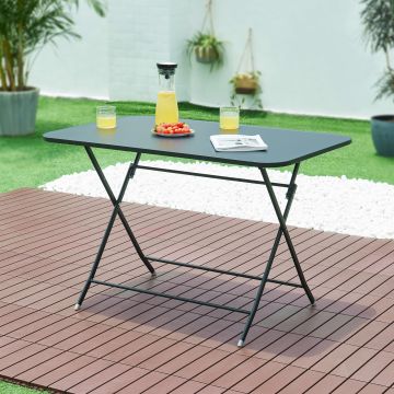 Klapptisch Sande Stahl 110x70x71 cm Schwarz [en.casa]