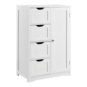 Badezimmerschrank Locust 81x55x30 cm Weiß en.casa