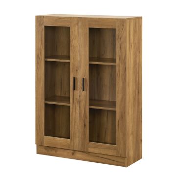 Vitrinenschrank Sorø 80x31x115cm Eiche [en.casa]