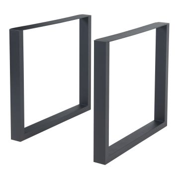 Tischgestell 2er Set Makers Stahl 72x80 cm Schwarz [en.casa]