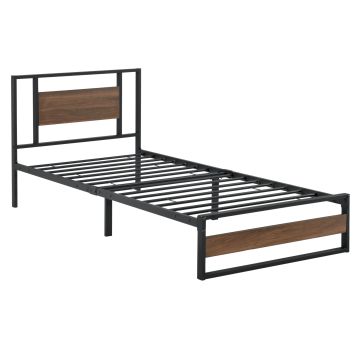 Metallbett Villach 90x200 cm Schwarz en.casa