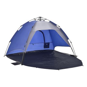 Strandmuschel Mullsjö Pop Up Strandzelt 215x135x140cm Blau [pro.tec]