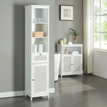 Hochschrank Karlsøy 161x35x32cm Weiß [en.casa]