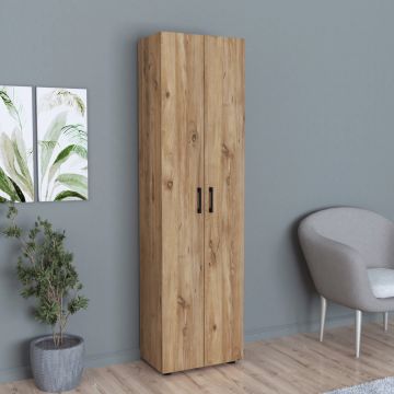 Beistellschrank Åsnes 178x49x32cm Eiche [en.casa]