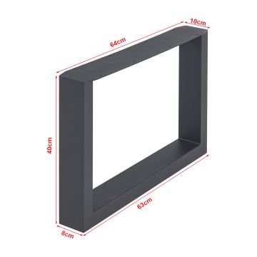 Tischgestell 2er Set Makers Stahl 40x64 cm Schwarz [en.casa]