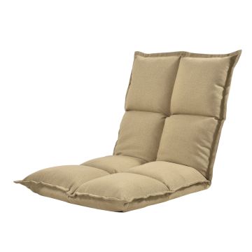 Bodensessel 5-stufig Polyester Sandfarben/Hellgrau [en.casa]