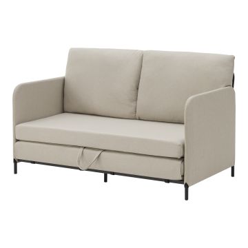 Schlafsofa Soini mit Liegefunktion Beige [en.casa]