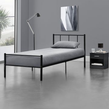 Metallbett Laos 90x200 cm Schwarz en.casa