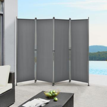 Trennwand Modica Outdoor 170x215 cm Mittelgrau pro.tec