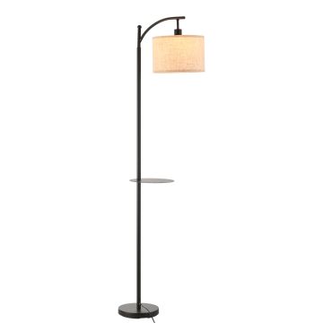 Stehleuchte Sunderland mit Ablage 180cm Schwarz/Beige [lux.pro]