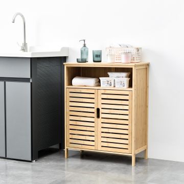 Bambus Badezimmerschrank Eslöv 81x65,5x31 cm [en.casa]