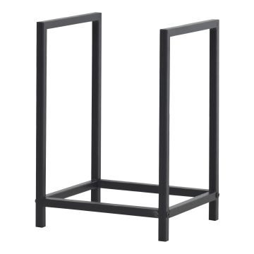 Kaminholzregal Torsås 40x30x50cm aus Stahl Schwarz [en.casa]