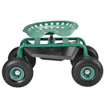 Fahrbarer Gartensitz bis 135kg Grün pro.tec